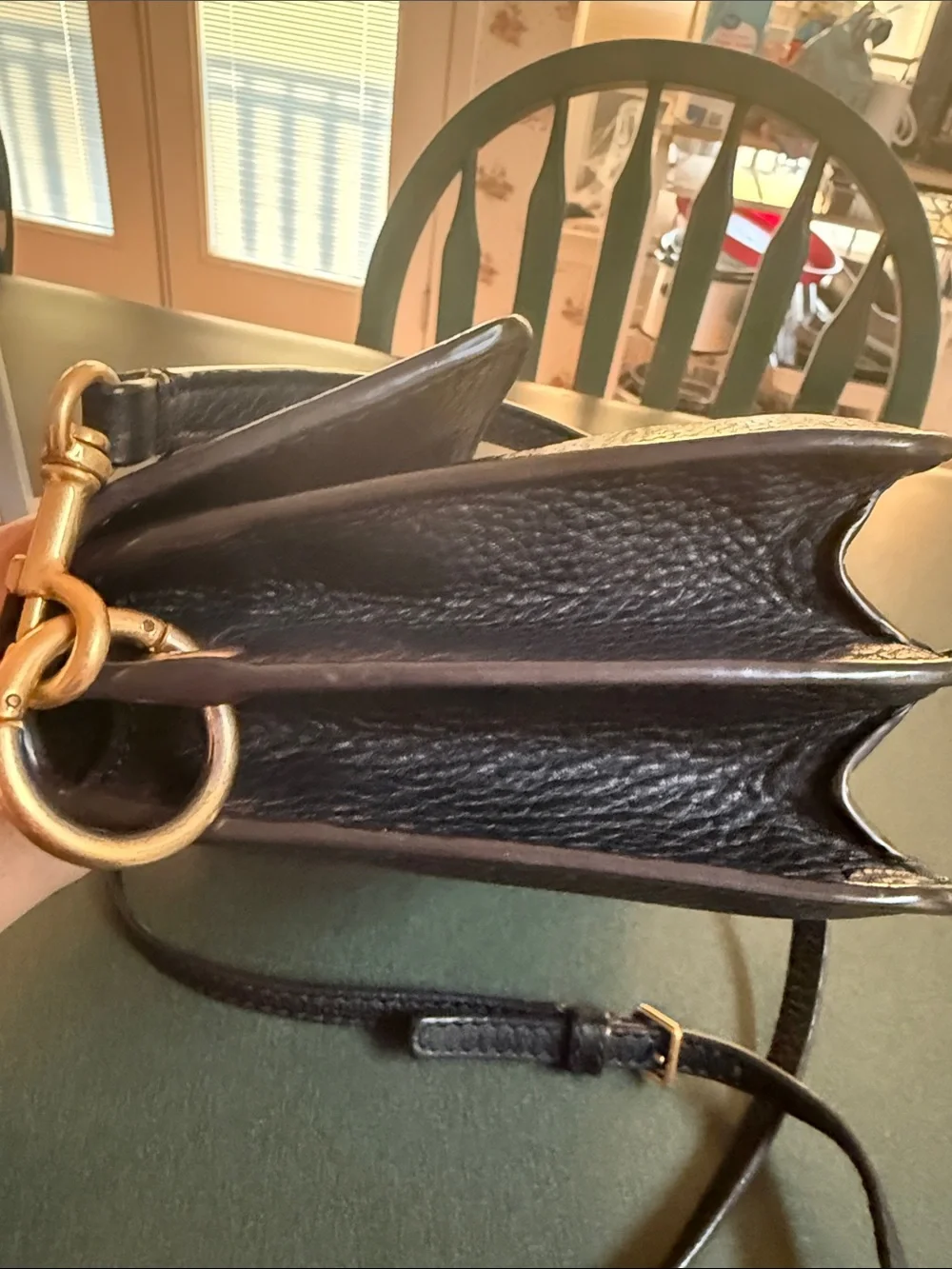 Tory Burch Black Pebbled Leather Logo Crossbody